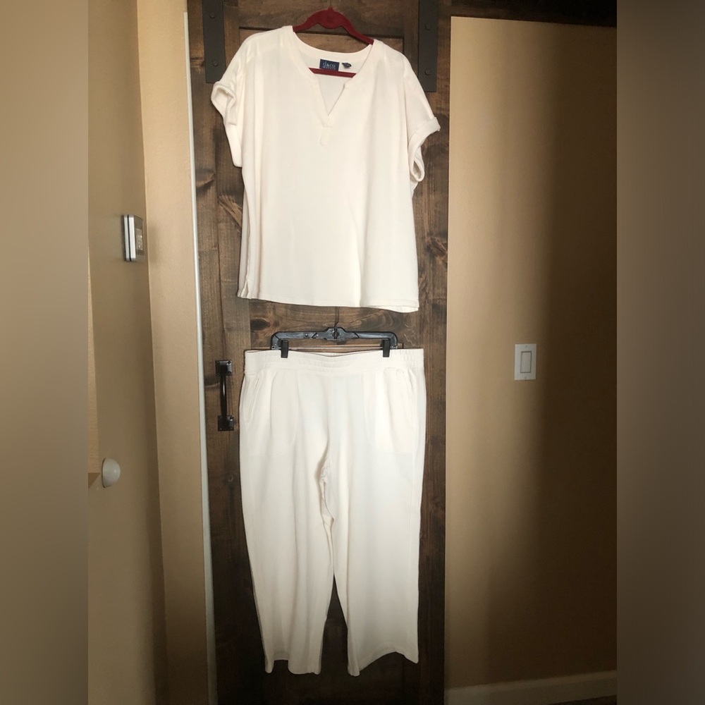 French Terry knit athleisure set by Denim and Co.